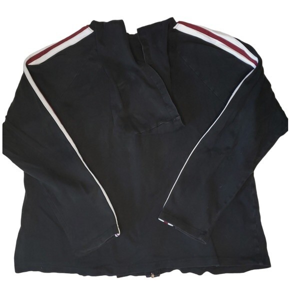 CW Sport Black w/ Stripe Detail Lightweight Zipper Cotton Jacket - 2x - Picture 2 of 7